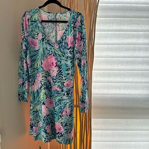 Lilly Pulitzer 3/4 sleeve 100% cotton dress size XL.